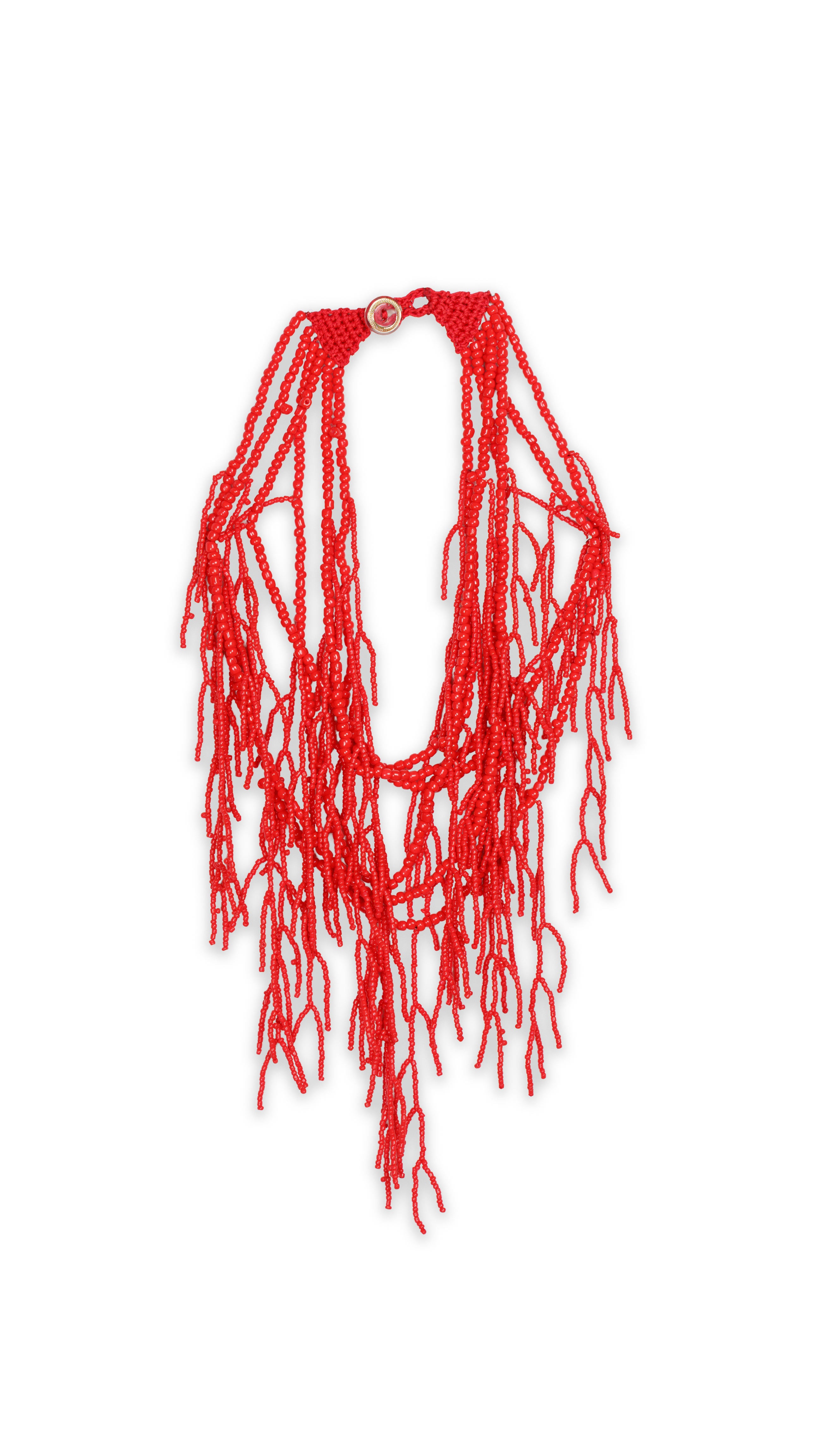 Collana perline corallo