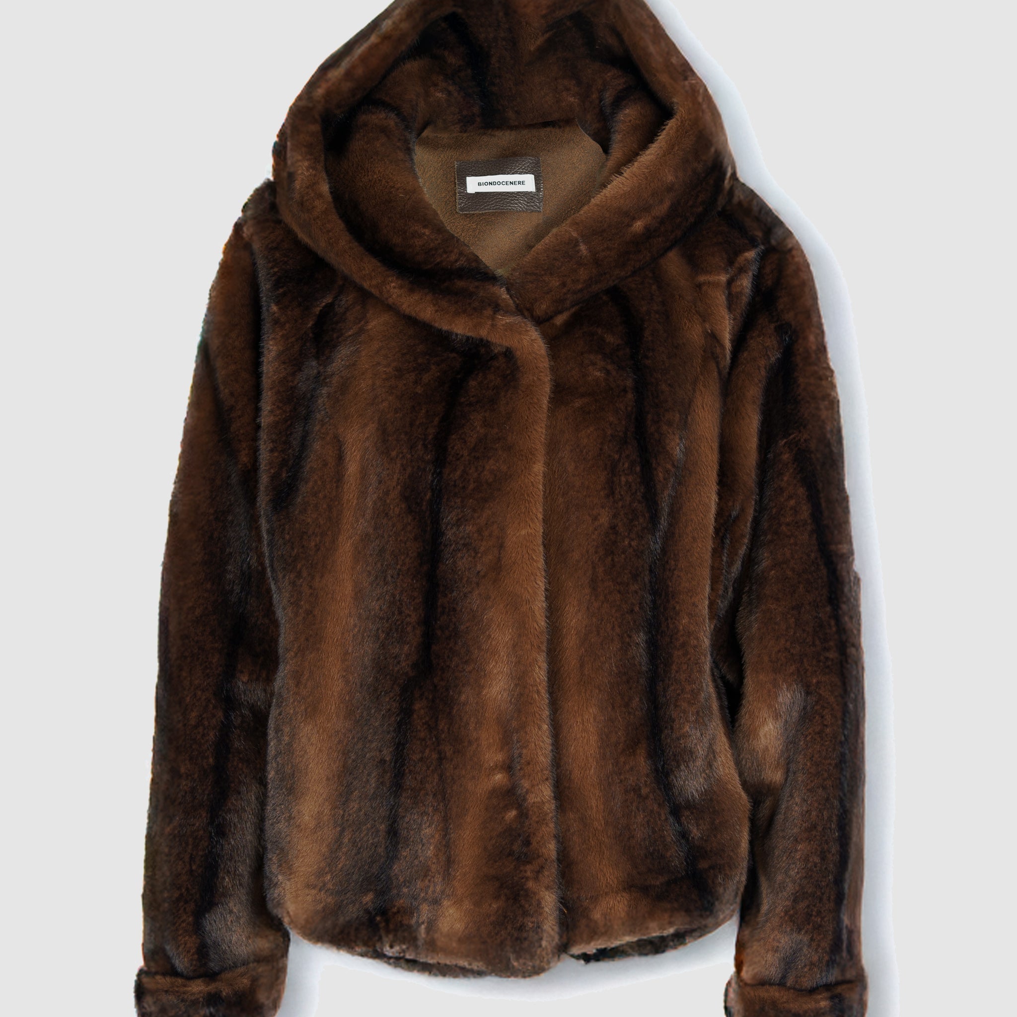 Eco fur crop with hood